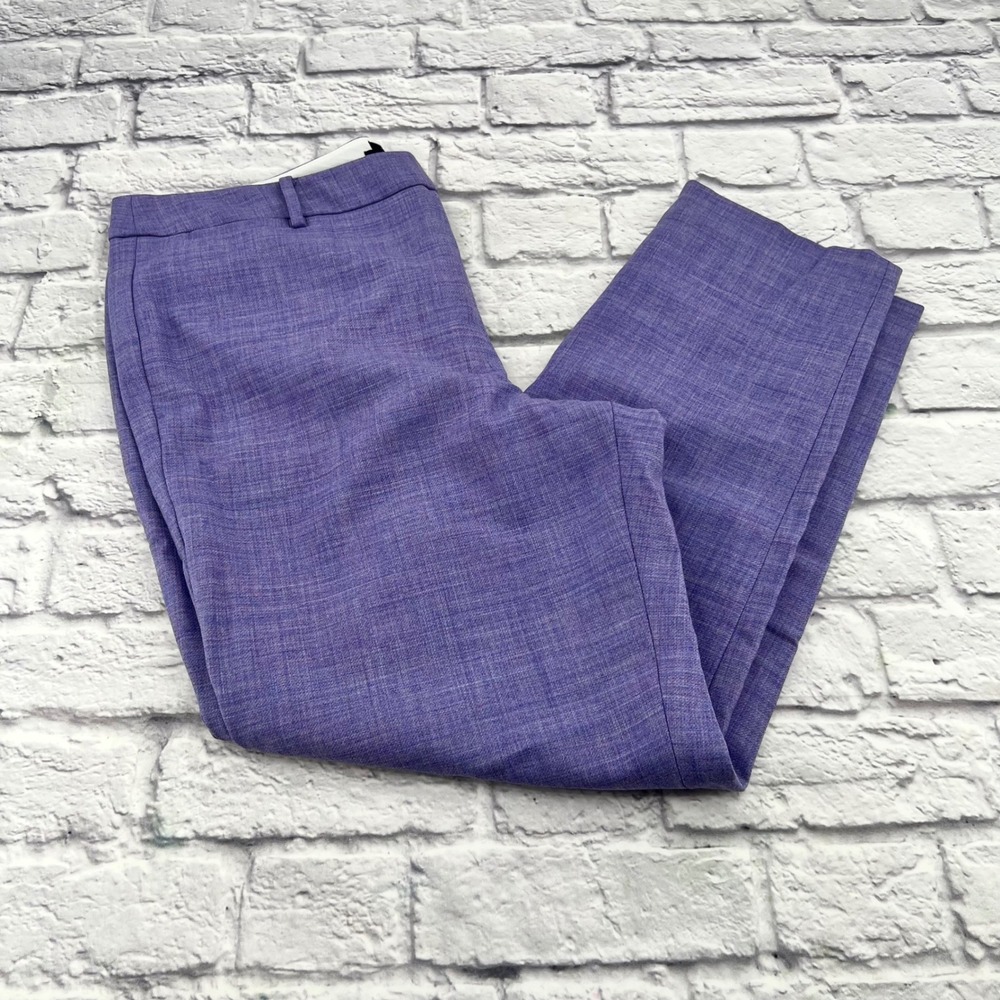 Talbots Chatham Ankle Pants Womens 16 Purple Wool Blend Side Zip Tailored NEW